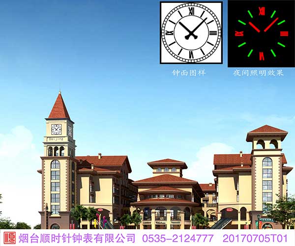 欧式风格方形外照明塔钟