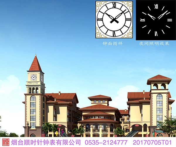 欧式风格方形外照明塔钟